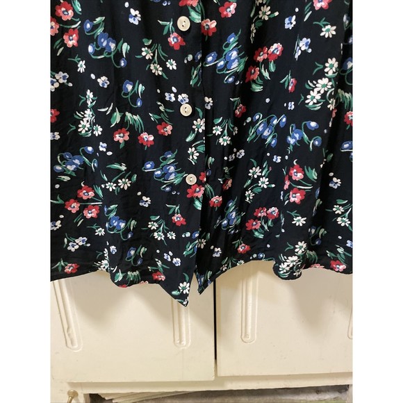 Vintage 90's The Limited Dress Small Rayon Floral button Down Skater Grunge y2k - Picture 7 of 9